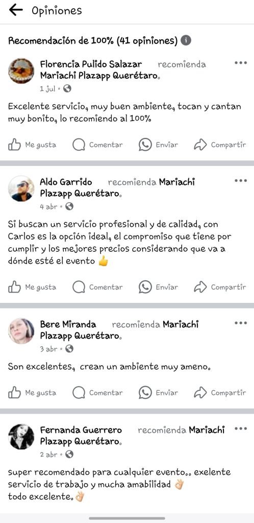 Recomendación Mariachi PlazApp_Facebook